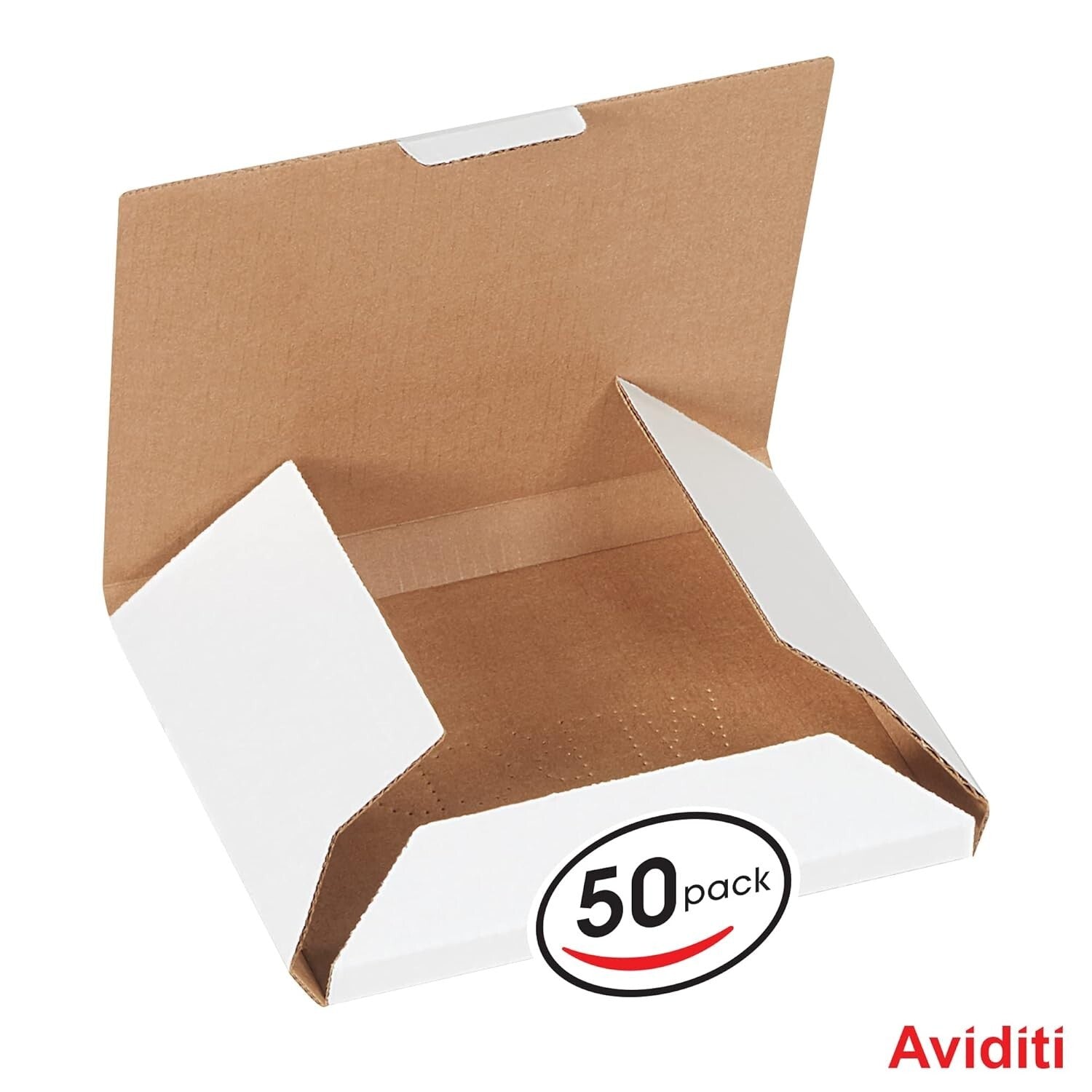 50 White CD Mailers - Efficient Packaging for Jewel Cases, No Tape Required