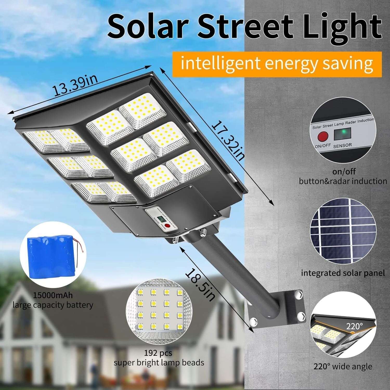 Remote-Controlled 80000LM Solar Floodlight - IP67 Waterproof Outdoor Security