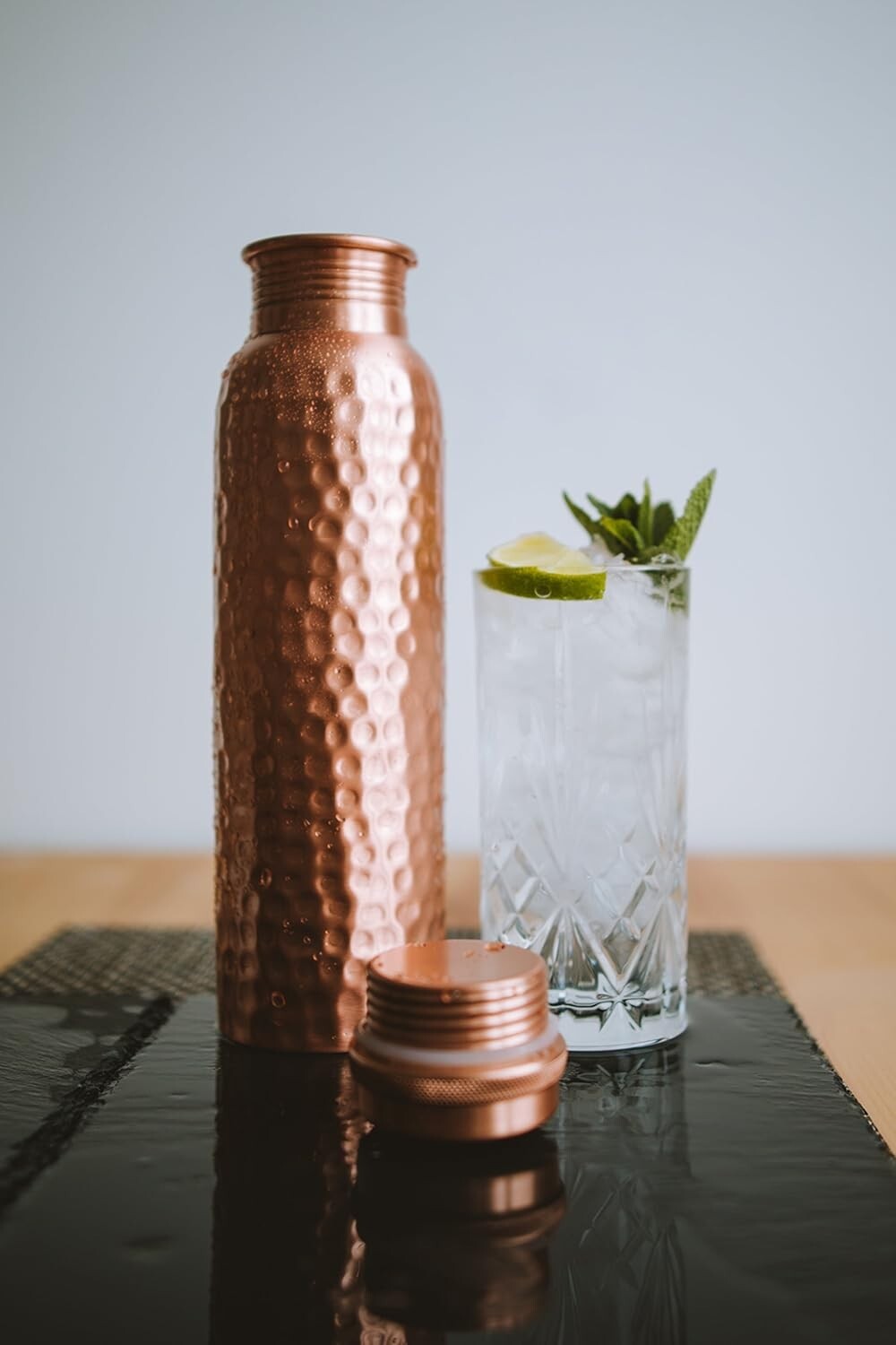 Elegant Ayurvedic Copper Water Vessel - 34 Oz Extra Large Hydration Solution
