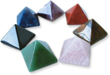 Load image into Gallery viewer, Natural Chakra Healing Crystal Pyramids Set - Seven Handcrafted Pieces - 1.5 in