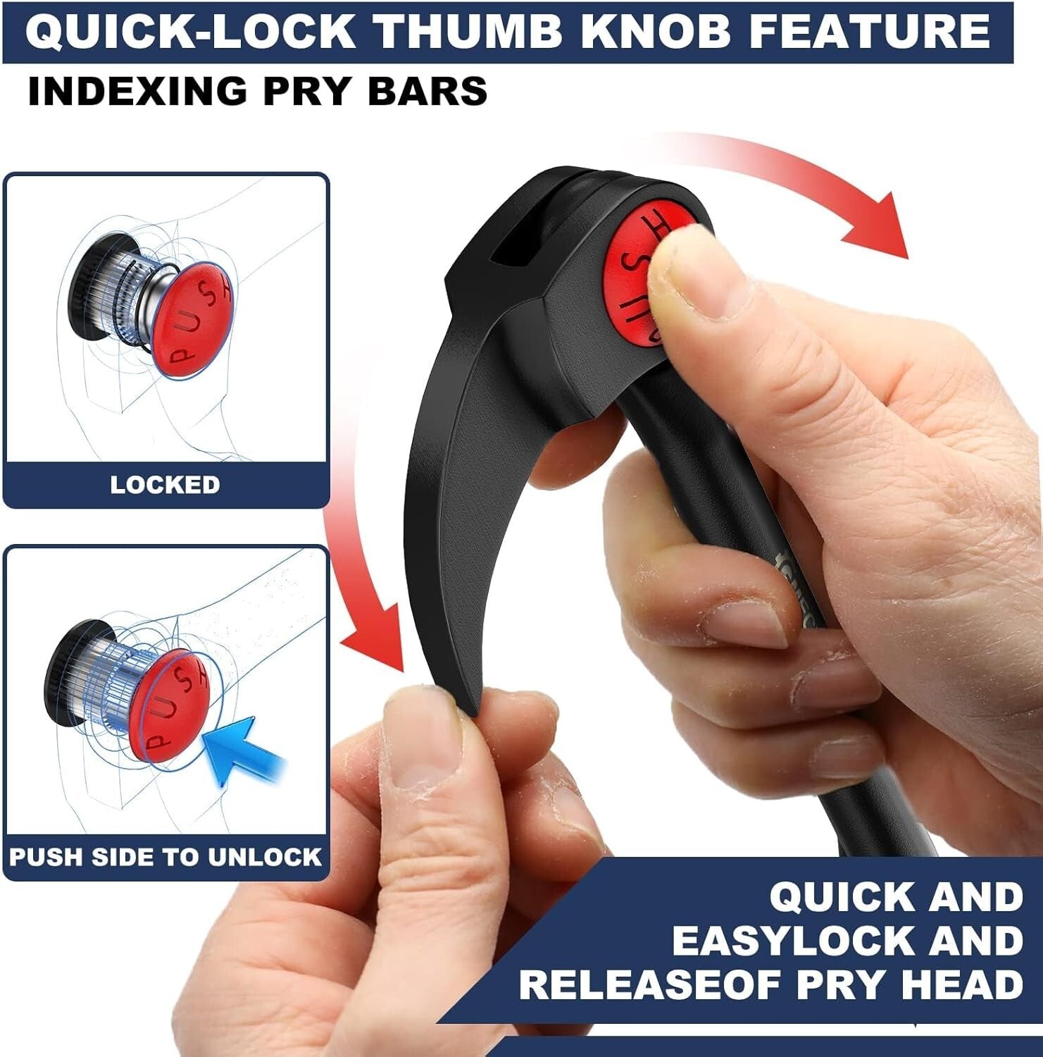 Heavy-Duty Chrome Vanadium Pry Bar Set - Ideal for Automotive and Construction