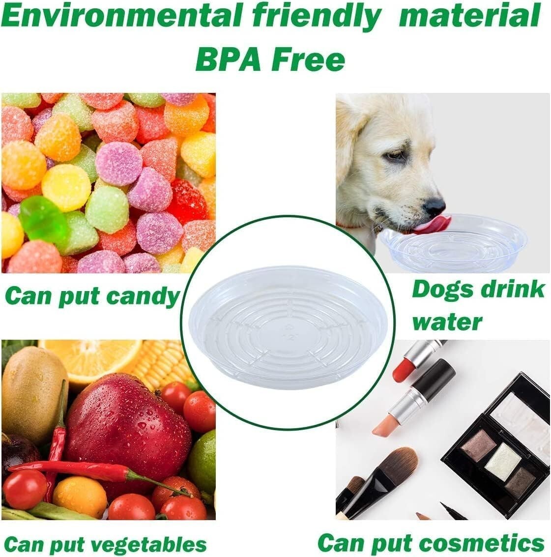 20-Pack Clear Plastic 20-Inch Plant Saucer Trays - Essential for Indoor Plants