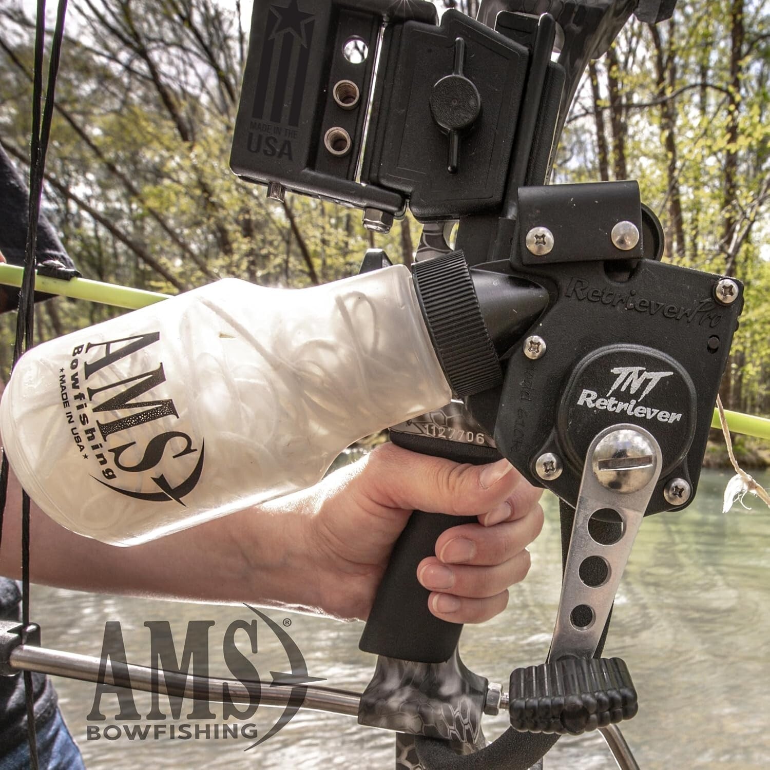 Durable Stainless Steel Retriever TNT Bowfishing Reel with Quick-Release Mount