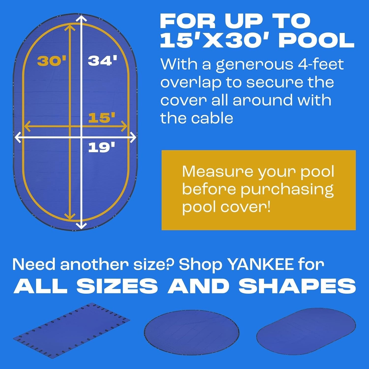 Durable 15 x 30-ft Oval Winter Pool Cover - UV-Resistant & Cold-Proof Solution