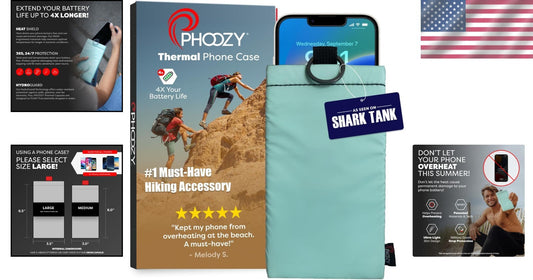 AGION-Lined Phone Pouch with Thermal Protection for iPhone & Samsung - Seafoam