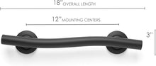 Load image into Gallery viewer, 18'' ADA Compliant Wave-Shaped Grab Bar in Matte Black - 500 lbs Support