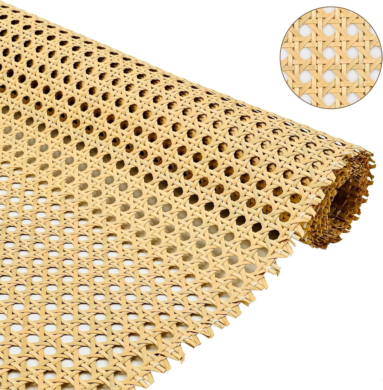 Elegant Natural Color Plastic Rattan Webbing - Ideal for DIY Caning Projects
