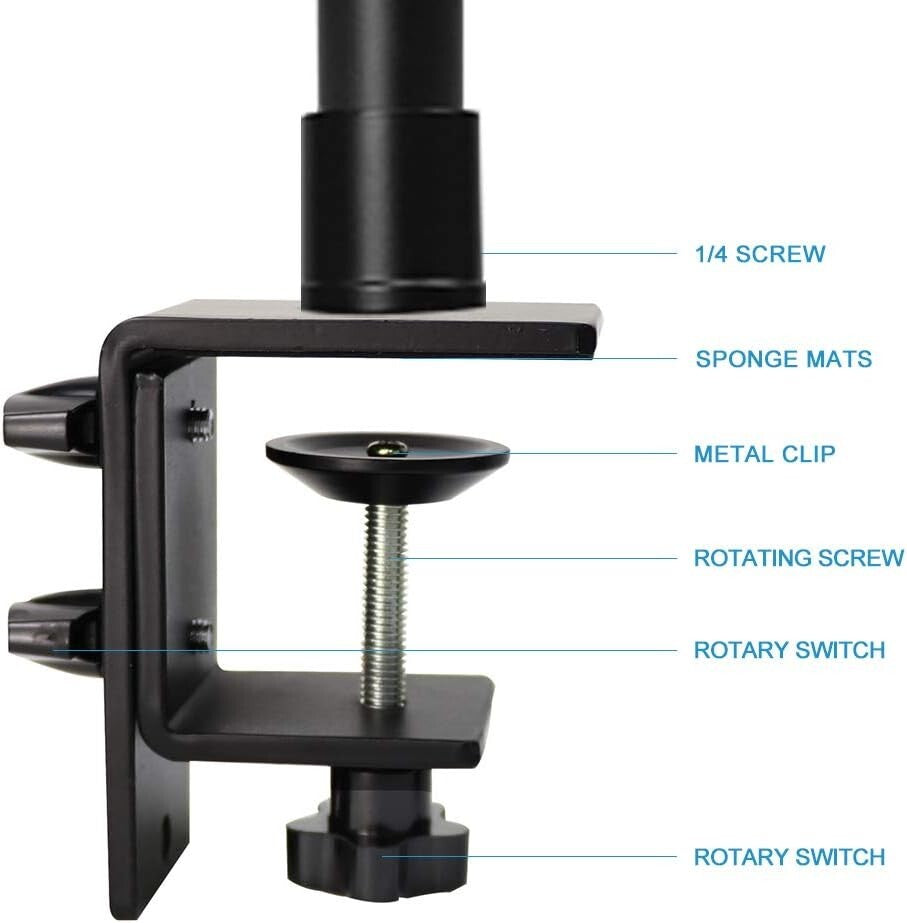 2-Pack Adjustable Desk Mount Stand with 360° Ball Head for Cameras & Lights