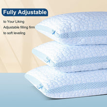 Load image into Gallery viewer, Adjustable Cooling Pillows with Shredded Foam – Ideal for Side and Back Sleepers