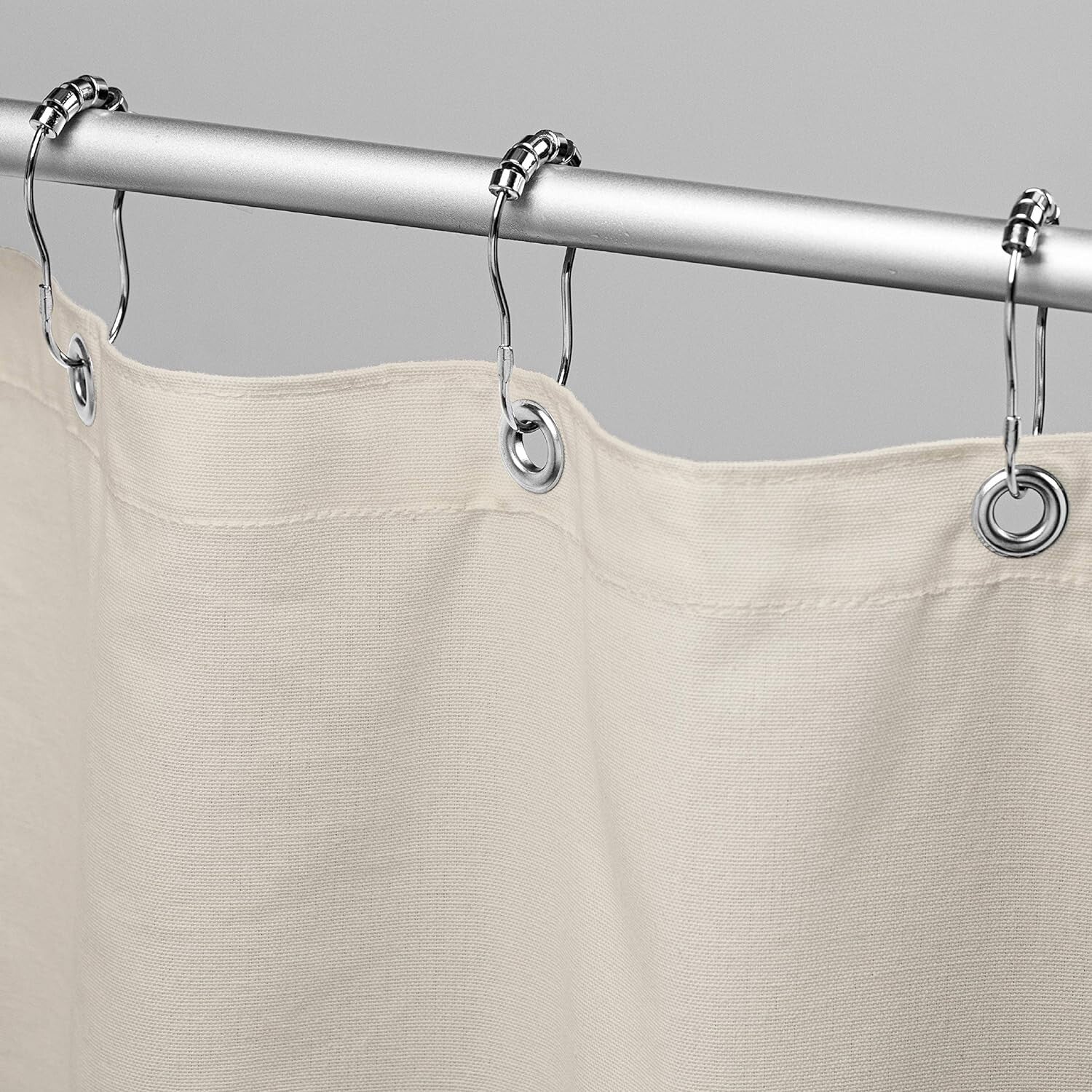 American-Made Cotton Shower Curtain Natural | 70" x 74" Perfect for Any Bathroom