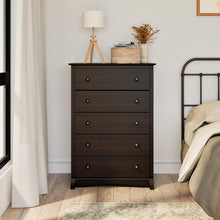 Load image into Gallery viewer, Elegant 5-Drawer Chest in Espresso - Durable &amp; Versatile Furniture for Any Room