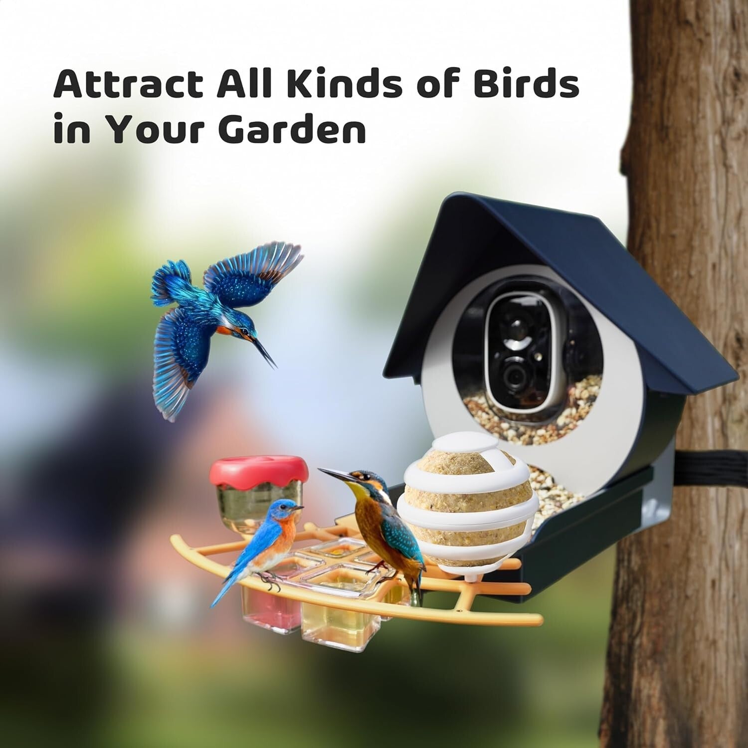 Eco-Friendly Smart Bird Feeder with Waterproof Design & Real-Time Notifications