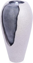 Load image into Gallery viewer, Versatile 29" LED Illuminated Ribbed Jar Fountain for Indoor/Outdoor Relaxation