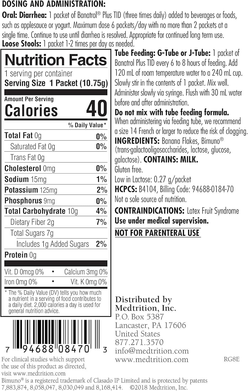 Banatrol Natural Anti-Diarrheal with Prebiotics - IBS Relief & Digestive Support