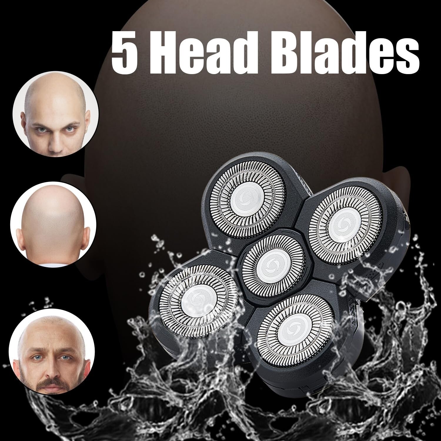 4PCS 360-Degree Shaver Replacement Blades for Bald Men & Women - Safe and Smooth