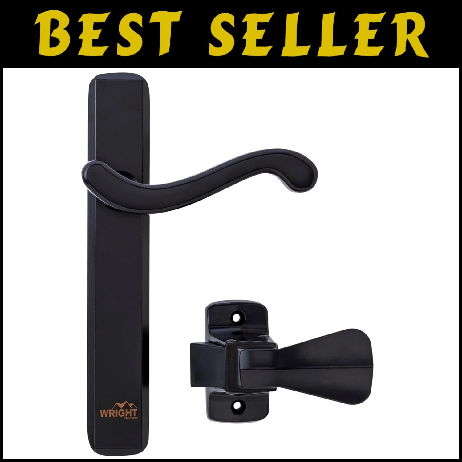 Classic Black Lever Mount Latch for Screen & Storm Doors – Easy to Install