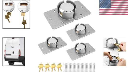 Compact Heavy Duty Puck Lock and Hasp Set - Secure Your Trucks and Gates Today