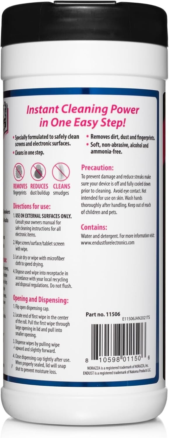 70 Count Screen & Surface Cleaning Wipes, Non-Toxic, Ideal for Electronics