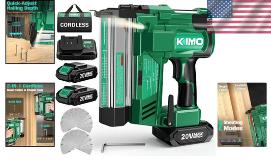 Versatile KIMO 18 Gauge Nail Gun - Adjustable Depth & 180 Nails/min Performance