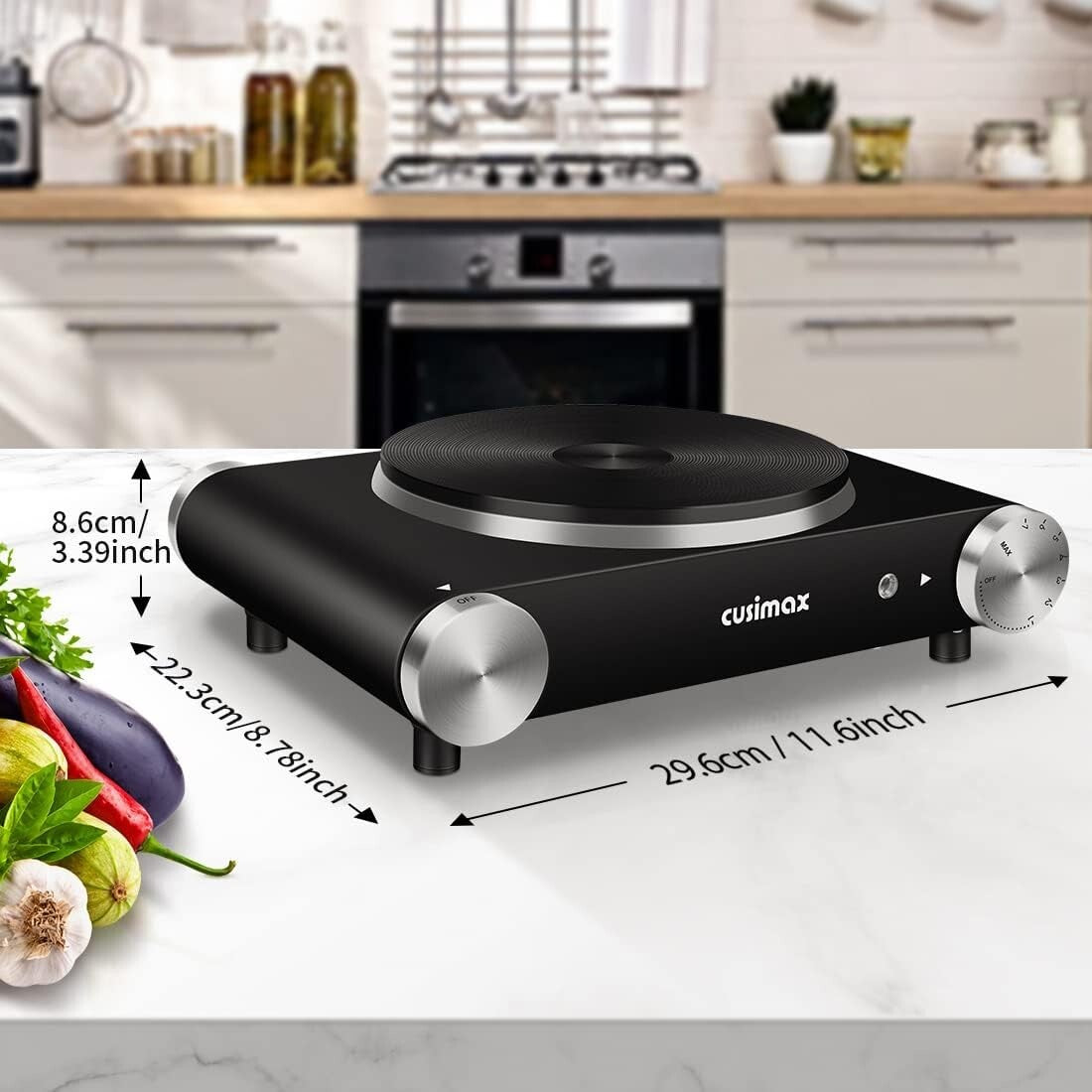 Versatile 1500W Hot Plate for Indoor Cooking - Lightweight & Portable Design