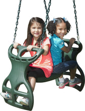 Load image into Gallery viewer, Heavy Duty Dual Glider Swing for Kids with Coated Chains - Green, 150 lbs