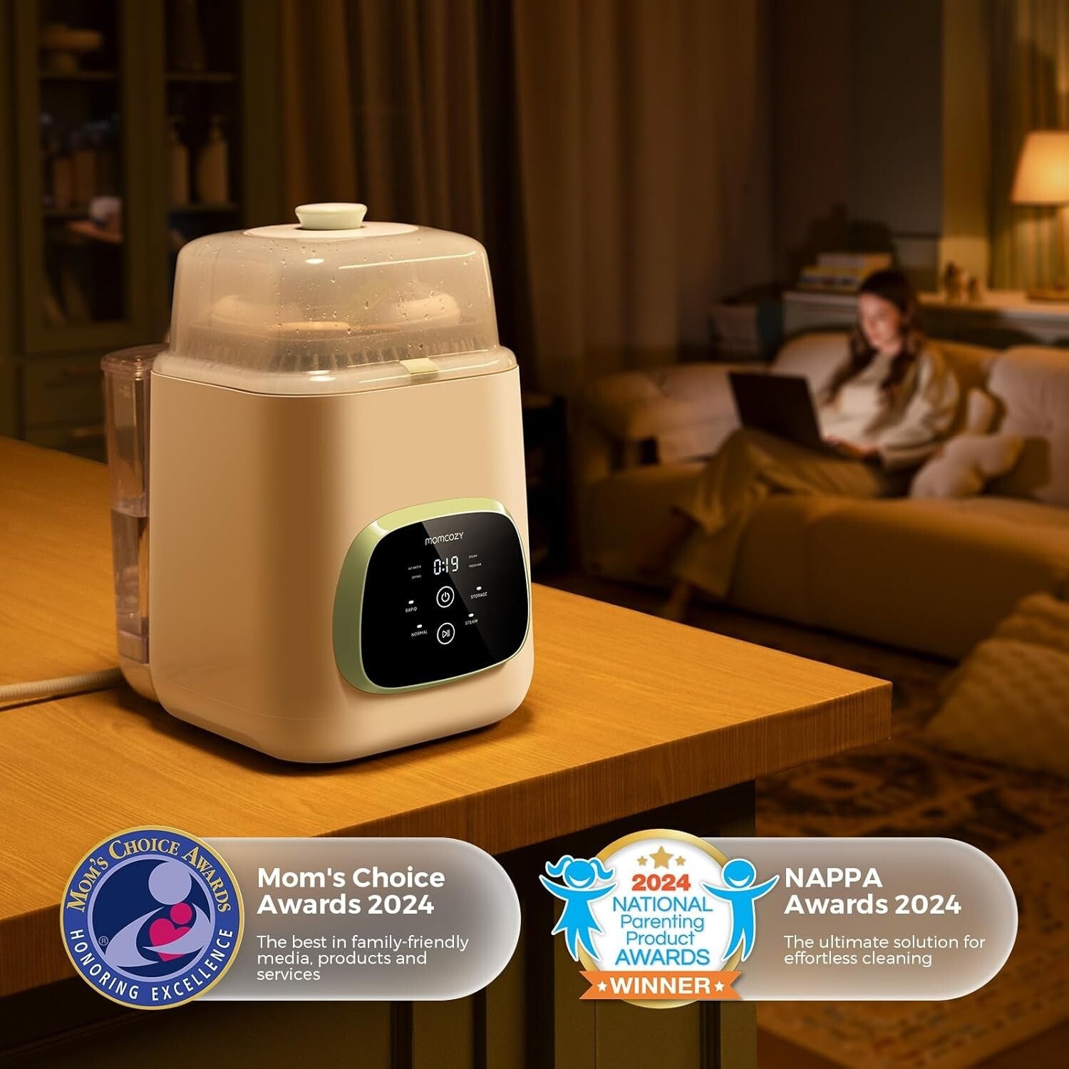 Dual-Layer Sterilizer & Dryer for Bottles – Quick & Compact Baby Care Solution