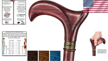 Load image into Gallery viewer, Luxury Hardwood Oak Walking Cane - Adjustable for Height, FSA/HSA Eligible