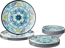 Load image into Gallery viewer, Lightweight Shatterproof 12-Piece Dinnerware Inspired by Classic Talavera Design