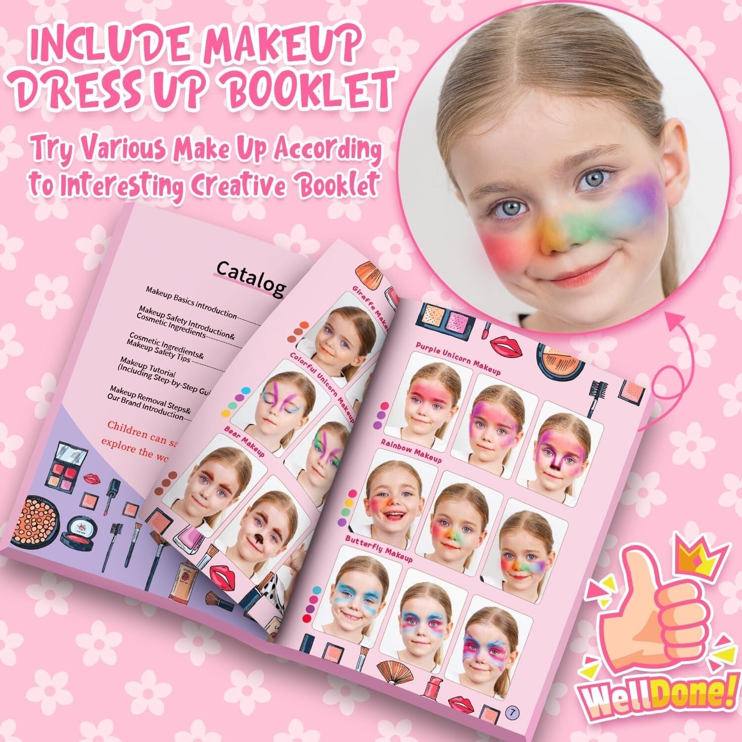 Interactive Kids Makeup Set with Mirror - Perfect Gift for Young Fashionistas