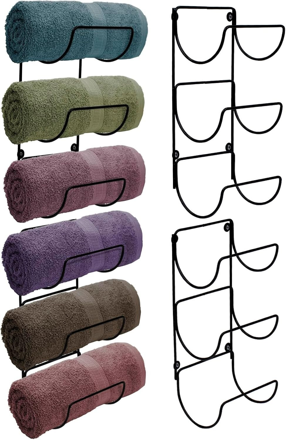 Elegant 12-Tier Wall Mounted Towel Rack - Space-Saving Iron Storage Organizer