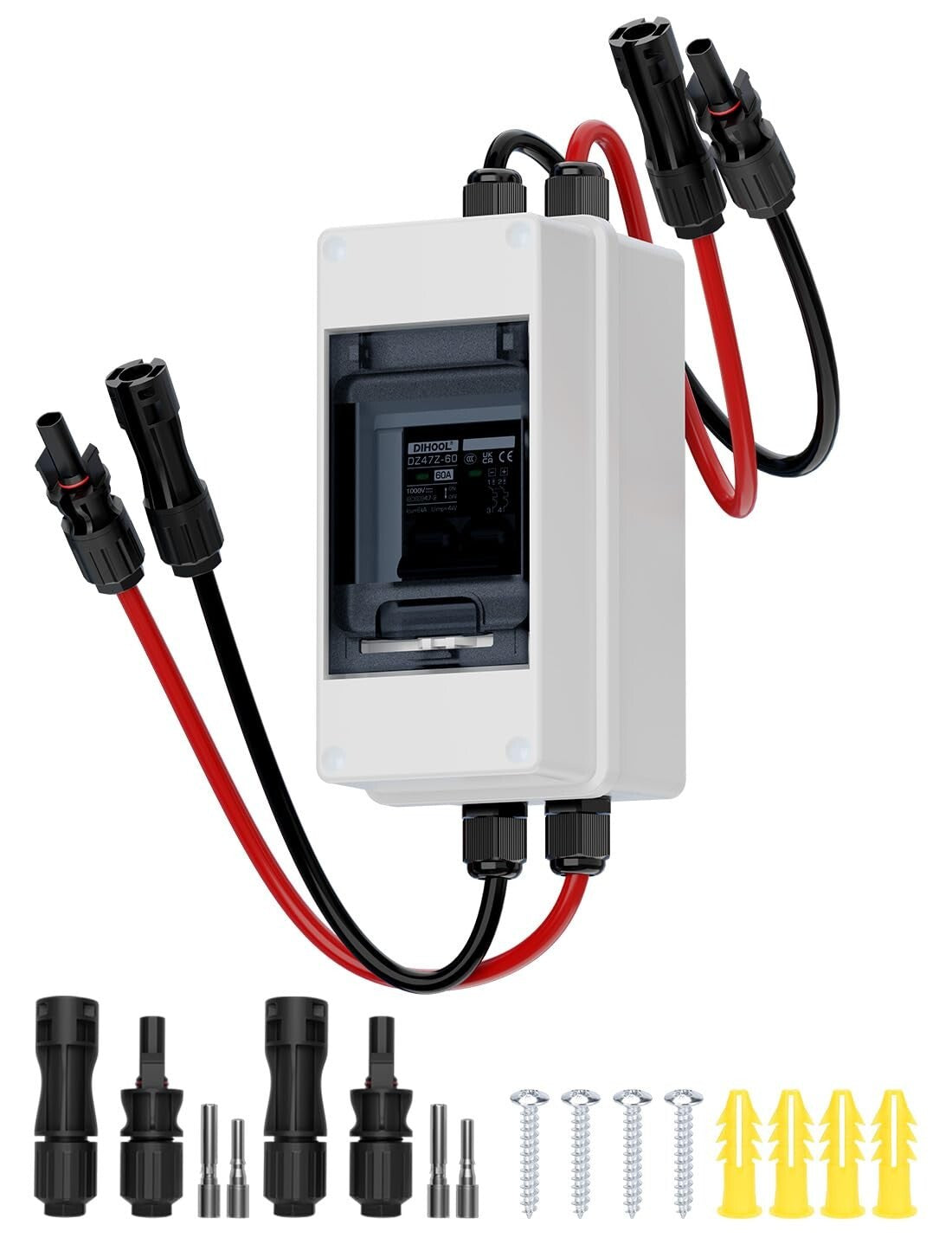 60 Amp Solar Disconnect Switch - IP65 Waterproof Miniature Circuit Breaker