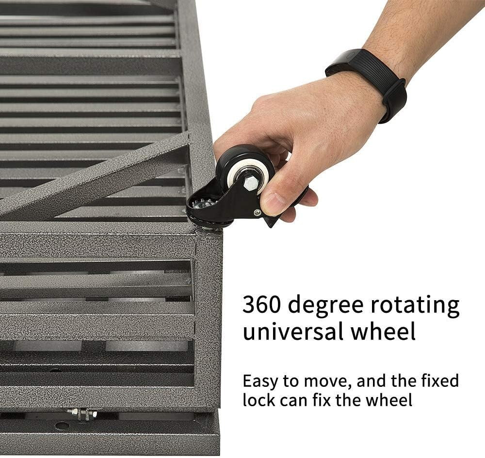 42" Heavy-Duty Dog Crate with Lockable Wheels for Large Breeds - Easy Clean