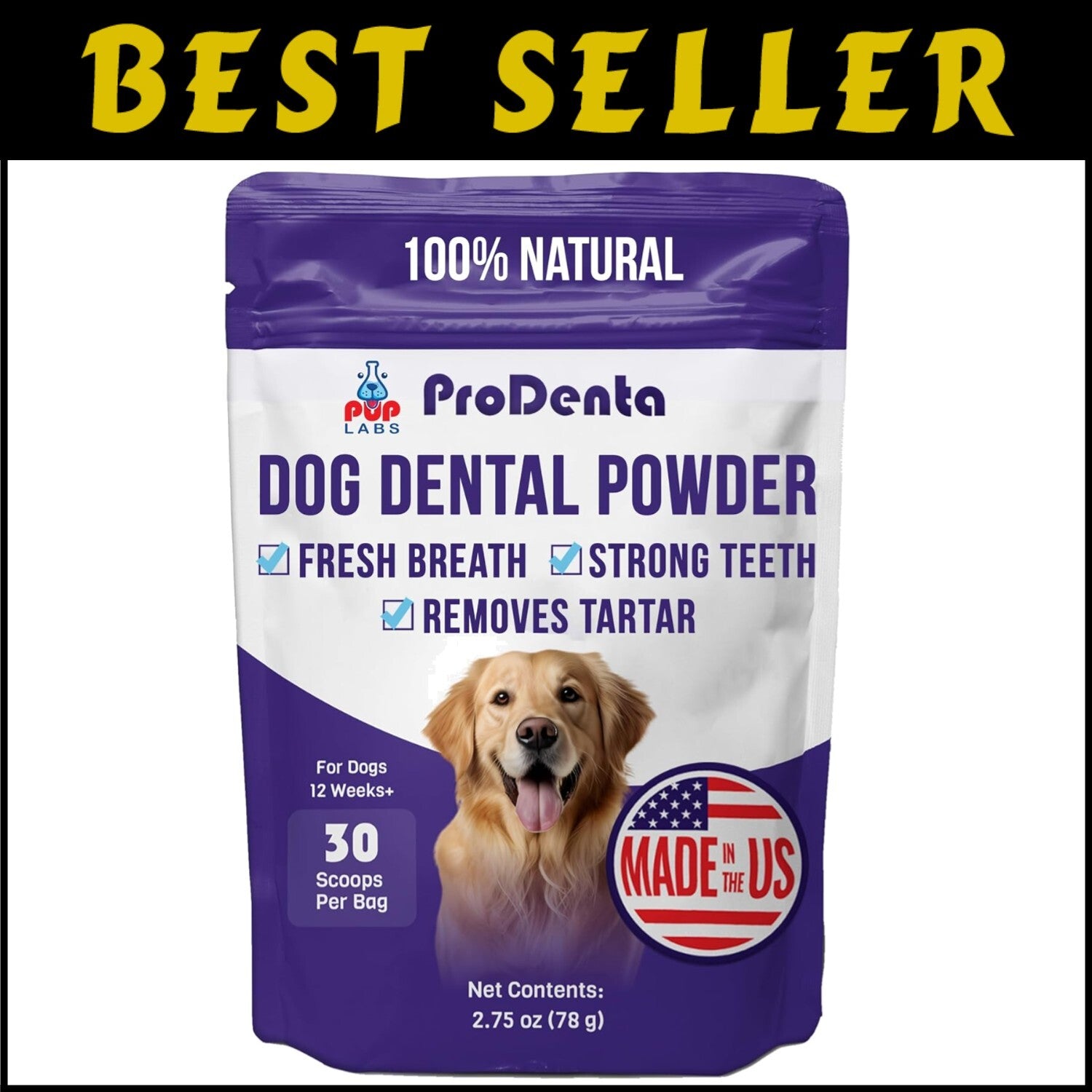 ProDenta Dental Care Powder: Natural Breath Freshener for All Breeds, 2.75 Oz