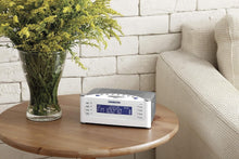 Load image into Gallery viewer, Precision Atomic Clock with Dual Alarm &amp; FM-AM Radio in Classic Silver Finish