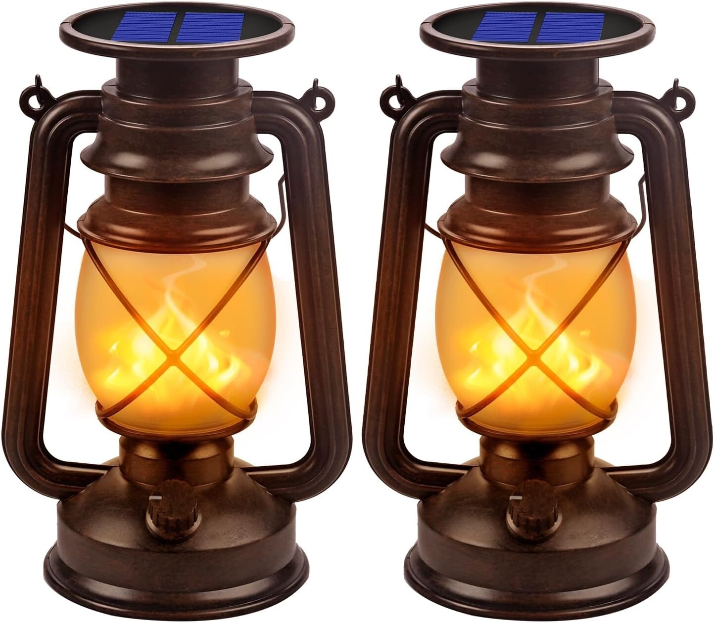 Elegant Solar Lanterns for Table and Patio - Waterproof 2-Pack with Warm Glow