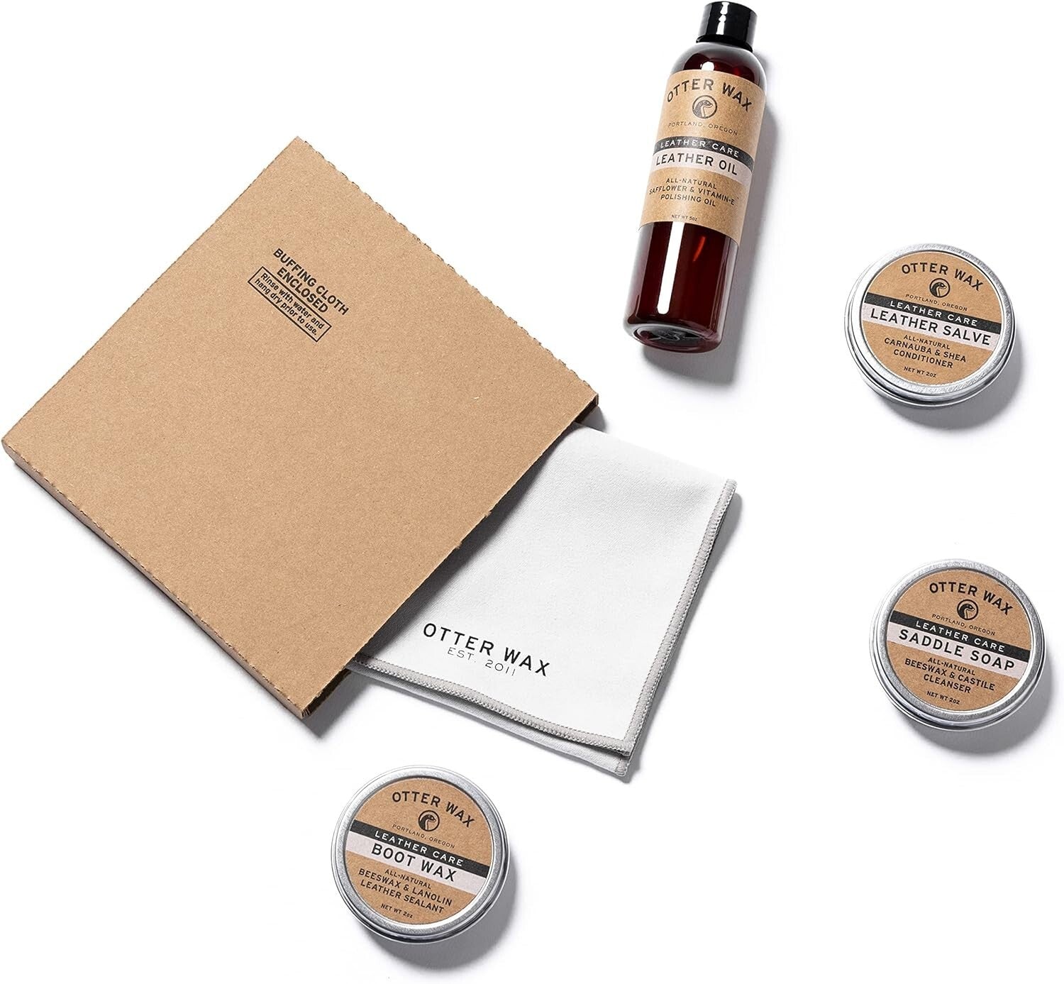 All-Natural Leather Maintenance Set with Saddle Soap & Protective Salve