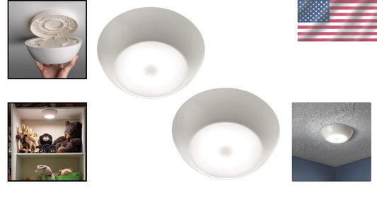 Beams MB990 300 Lumen LED Motion Sensor Ceiling Light, 2-Pack, Battery Operated