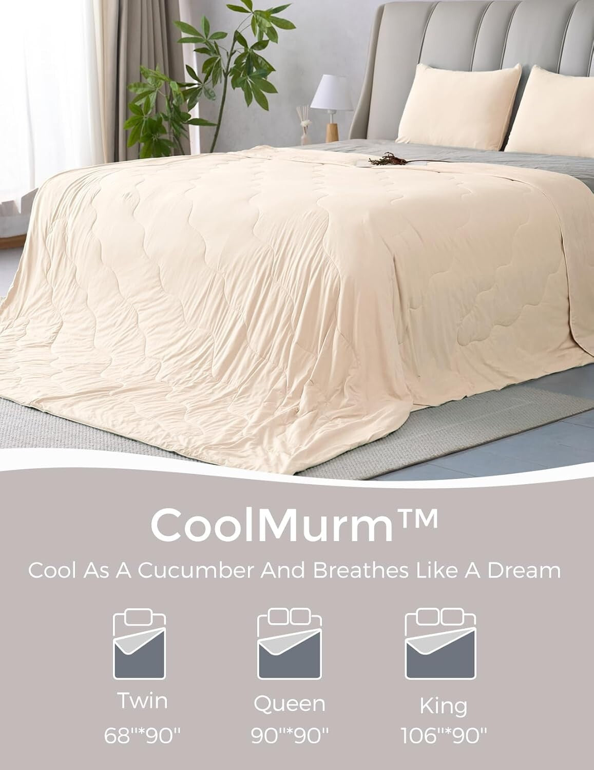 Lightweight Breathable Cooling Blanket - Life CoolMurm Comforter 106"x90" King