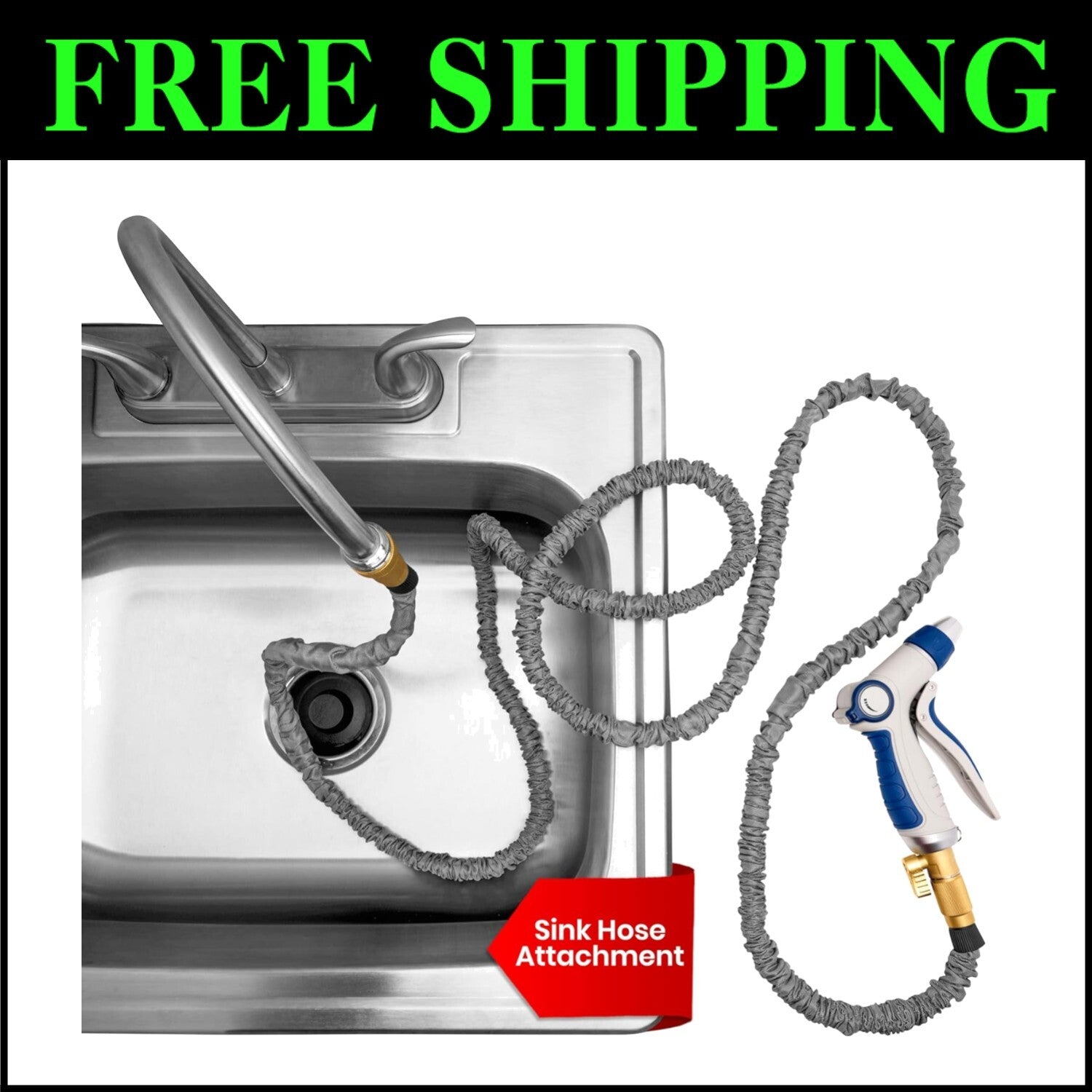 75 Ft Indoor Sink Hose Attachment - Versatile Faucet Sprayer for Easy Gardening