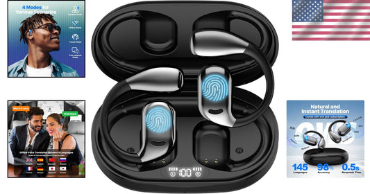 Ergonomic AI Translator Earbuds - 144 Languages, Perfect for Business & Travel