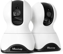 Load image into Gallery viewer, 360° Pet Dog and Baby Monitor Cameras - 2-Pack with Night Vision and App Control