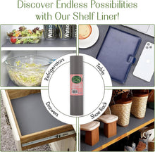 Load image into Gallery viewer, Quality Non-Slip 17.7" x 33' Shelf Liner - Easy Clean Grey Cabinet Protector