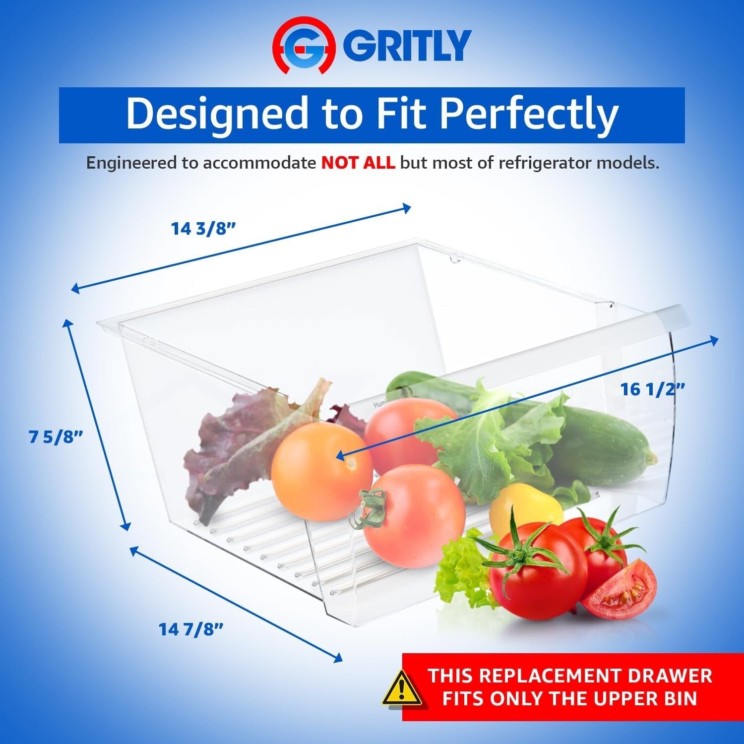 Fits WP Models: Quality Crisper Bin Drawer Replacement with Humidity Control