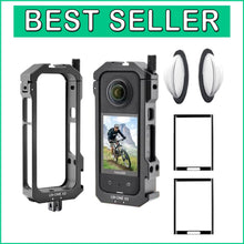Load image into Gallery viewer, Premium Camera Protection Kit: Aluminum Housing &amp; 2x 9H Glass Screen Protectors