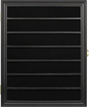 Load image into Gallery viewer, Elegant Black Knife Display Cabinet with Anti-Theft Lock and Custom Shelves