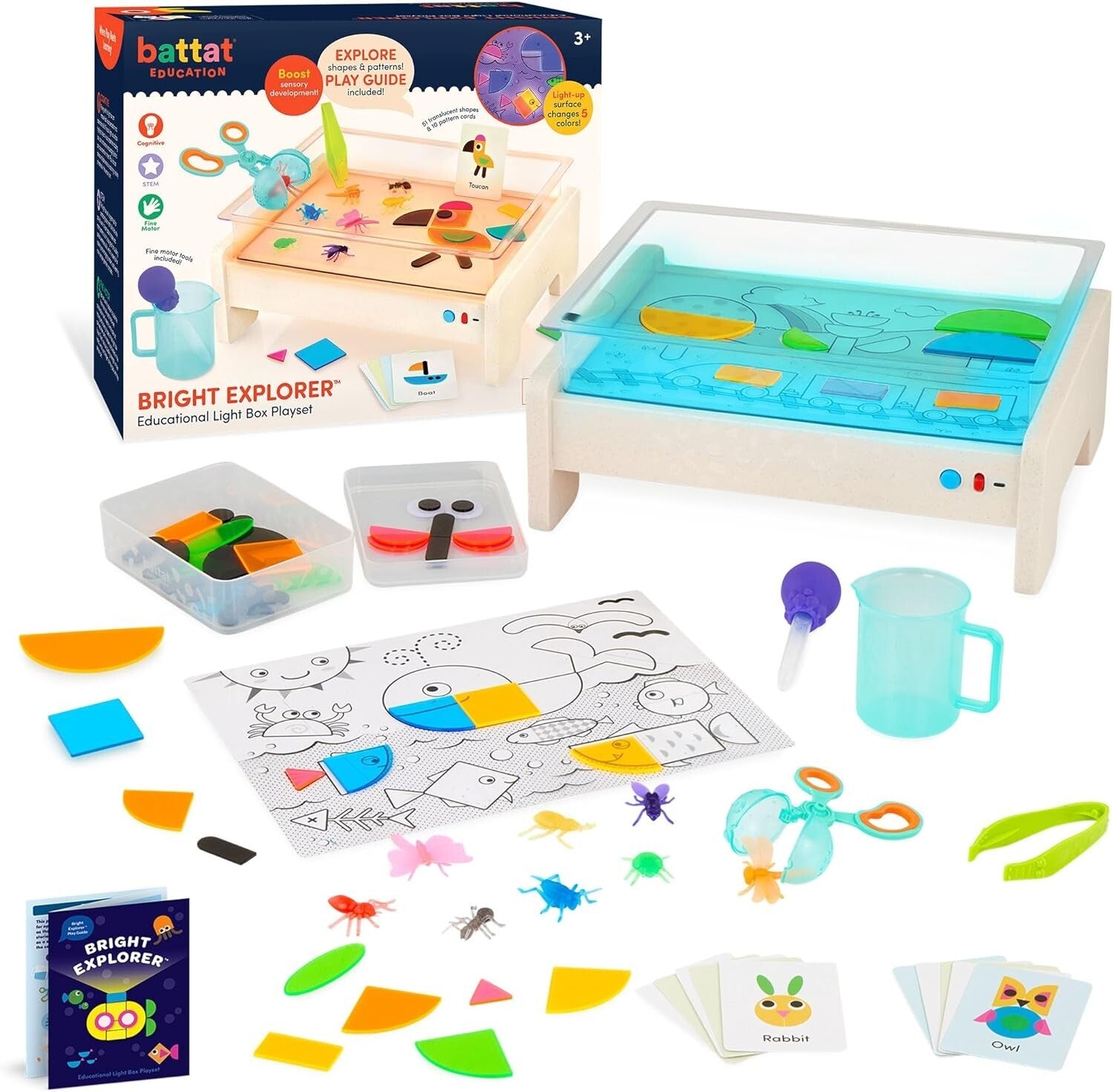 Bright Explorer Light-Up Board – Interactive 79-Piece Geometry & Sensory Set