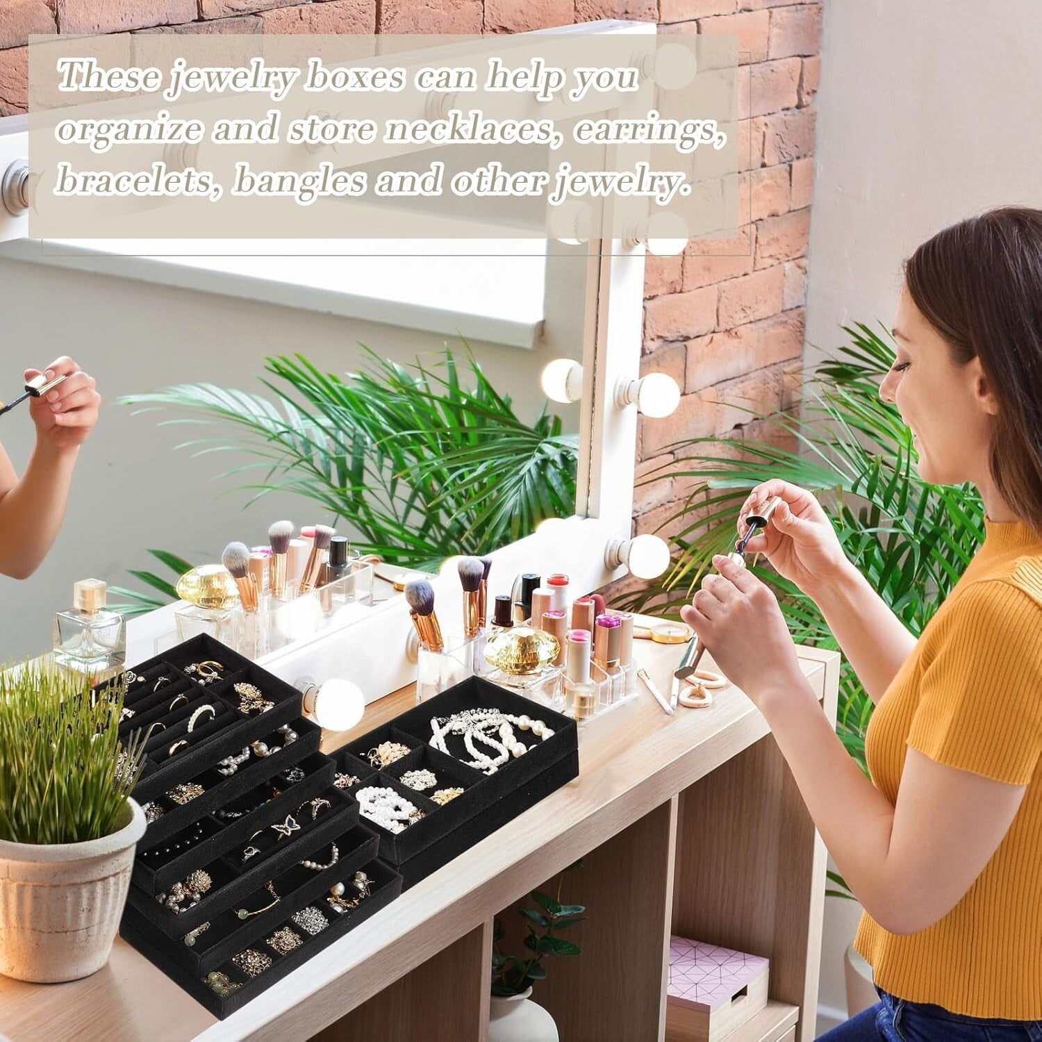 Versatile Stackable Velvet Jewelry Organizer - 18 Tray Set for All Occasions