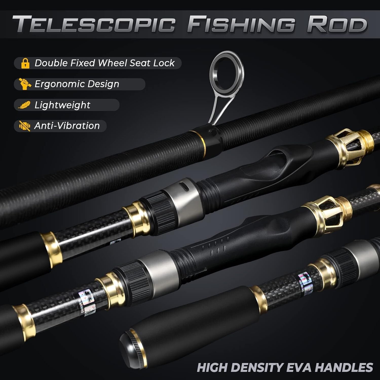 Sensitive and Strong Telescopic Fishing Rod Package - Ideal for Bass Fishing