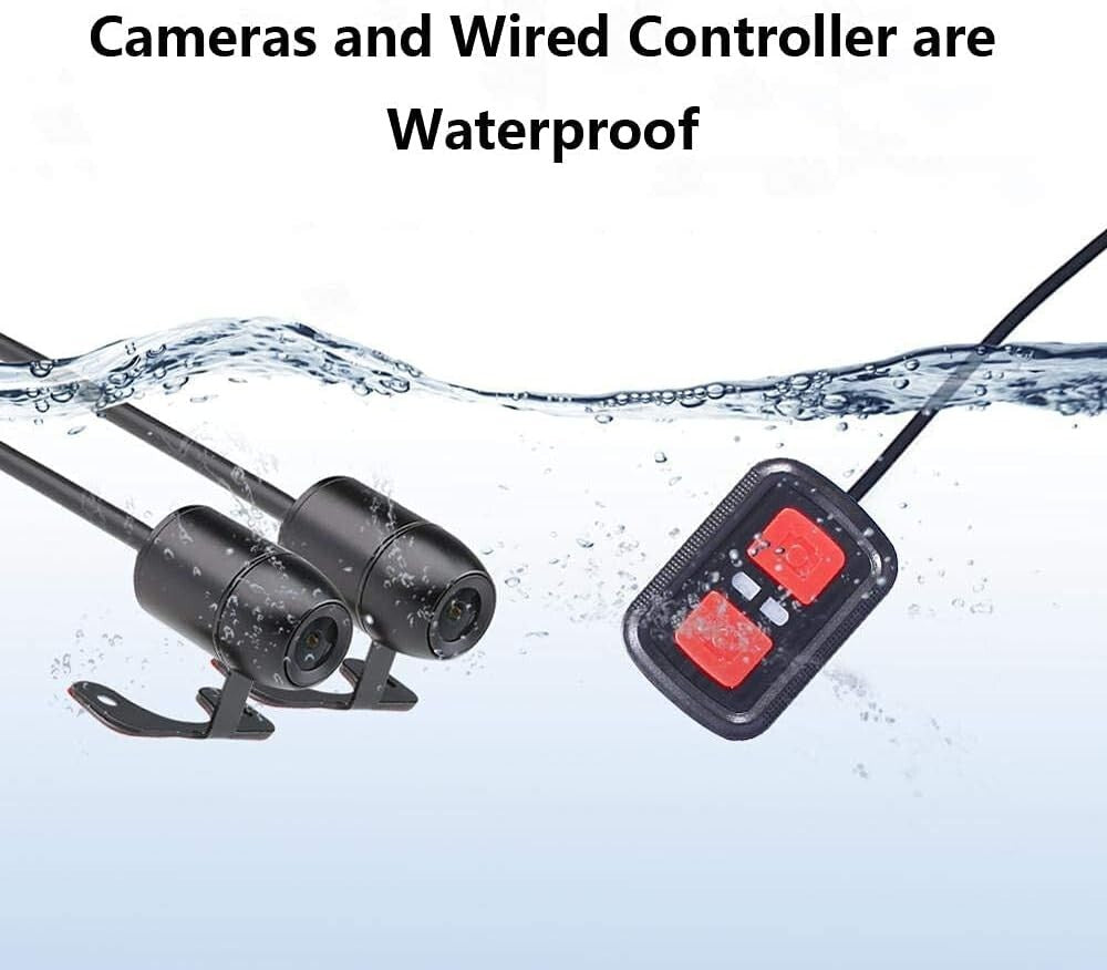 Dual 1080P Motorcycle Dash Cam with Starlight Night Vision & WiFi Connectivity