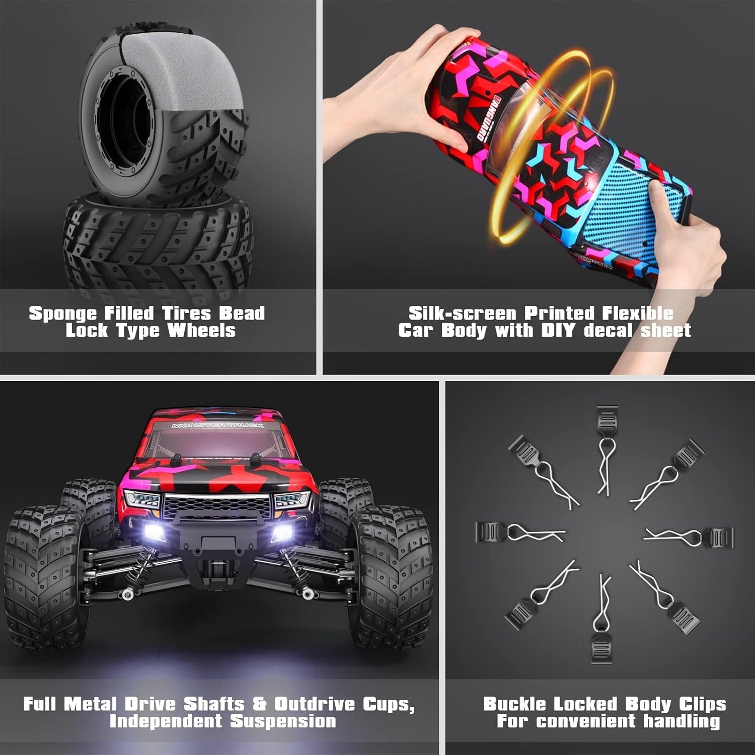 Fast 1:12 Scale RC Monster Truck - 38 km/h 4WD Electric Toy for Kids & Adults